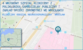 KLINICZNY ODDZIAŁ NEUROCHIRURGICZNY - 4 WOJSKOWY SZPITAL KLINICZNY Z POLIKLINIKĄ SAMODZIELNY PUBLICZNY ZAKŁAD OPIEKI ZDROWOTNEJ WE WROCŁAWIU - UL. RUDOLFA WEIGLA 5,  WROCŁAW