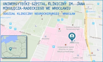 ODDZIAŁ KLINICZNY NEUROCHIRURGII - UNIWERSYTECKI SZPITAL KLINICZNY IM. JANA MIKULICZA-RADECKIEGO WE WROCŁAWIU - UL. BOROWSKA 213,  WROCŁAW