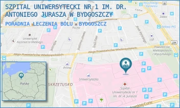 PORADNIA LECZENIA BÓLU - SZPITAL UNIWERSYTECKI NR 1 IM. DR. ANTONIEGO JURASZA W BYDGOSZCZY - MARII SKŁODOWSKIEJ-CURIE 9,  BYDGOSZCZ