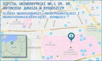 KLINIKA NEUROCHIRURGII, NEUROTRAUMATOLOGII I NEUROCHIRURGII DZIECIĘCEJ - SZPITAL UNIWERSYTECKI NR 1 IM. DR. ANTONIEGO JURASZA W BYDGOSZCZY - MARII SKŁODOWSKIEJ-CURIE 9,  BYDGOSZCZ