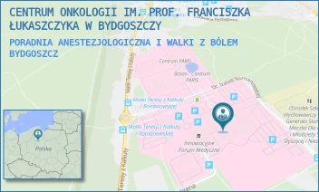 PORADNIA ANESTEZJOLOGICZNA I WALKI Z BÓLEM - CENTRUM ONKOLOGII IM. PROF. FRANCISZKA ŁUKASZCZYKA W BYDGOSZCZY - DR. I.ROMANOWSKIEJ 2,  BYDGOSZCZ