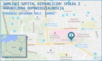 PORADNIA LECZENIA BÓLU - ZAMOJSKI SZPITAL NIEPUBLICZNY SPÓŁKA Z OGRANICZONĄ ODPOWIEDZIALNOŚCIĄ - PEOWIAKÓW 1,  ZAMOŚĆ