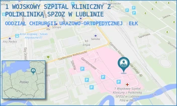 ODDZIAŁ CHIRURGII URAZOWO-ORTOPEDYCZNEJ - 1 WOJSKOWY SZPITAL KLINICZNY Z POLIKLINIKĄ SPZOZ W LUBLINIE - TADEUSZA KOŚCIUSZKI 30,  EŁK