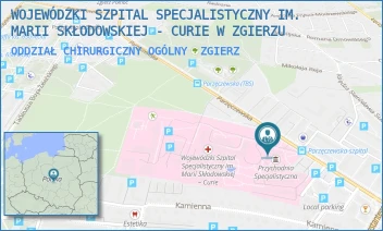 ODDZIAŁ CHIRURGICZNY OGÓLNY - WOJEWÓDZKI SZPITAL SPECJALISTYCZNY IM. MARII SKŁODOWSKIEJ - CURIE W ZGIERZU - UL. PARZĘCZEWSKA 35,  ZGIERZ
