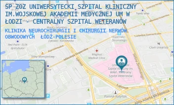 KLINIKA NEUROCHIRURGII I CHIRURGII NERWÓW OBWODOWYCH - SP ZOZ UNIWERSYTECKI SZPITAL KLINICZNY NR 2 UNIWERSYTETU MEDYCZNEGO  W ŁODZI - UL. STEFANA ŻEROMSKIEGO 113,  ŁÓDŹ-POLESIE