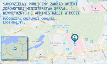 PODODDZIAŁ CHIRURGII OGÓLNEJ - SAMODZIELNY PUBLICZNY ZAKŁAD OPIEKI ZDROWOTNEJ MINISTERSTWA SPRAW WEWNĘTRZNYCH I ADMINISTRACJI W ŁODZI - UL. PÓŁNOCNA 42,  ŁÓDŹ-BAŁUTY