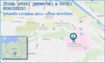 PORADNIA LECZENIA BÓLU - ZESPÓŁ OPIEKI ZDROWOTNEJ W SUCHEJ BESKIDZKIEJ - UL. SZPITALNA 22,  SUCHA BESKIDZKA