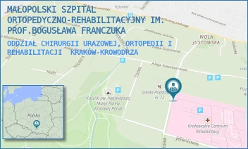 ODDZIAŁ CHIRURGII URAZOWEJ, ORTOPEDII I REHABILITACJI - MAŁOPOLSKI SZPITAL ORTOPEDYCZNO-REHABILITACYJNY IM. PROF.BOGUSŁAWA FRANCZUKA - AL. MODRZEWIOWA 22,  KRAKÓW-KROWODRZA