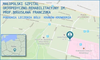 PORADNIA LECZENIA BÓLU - MAŁOPOLSKI SZPITAL ORTOPEDYCZNO-REHABILITACYJNY IM. PROF.BOGUSŁAWA FRANCZUKA - AL. MODRZEWIOWA 22,  KRAKÓW-KROWODRZA