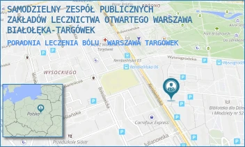 PORADNIA LECZENIA BÓLU - SAMODZIELNY ZESPÓŁ PUBLICZNYCH ZAKŁADÓW LECZNICTWA OTWARTEGO WARSZAWA BIAŁOŁĘKA-TARGÓWEK - REMBIELIŃSKA 8,  WARSZAWA TARGÓWEK
