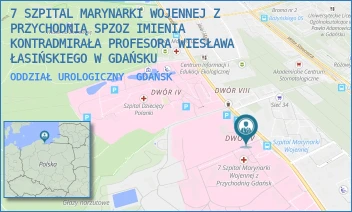 ODDZIAŁ UROLOGICZNY - 7 SZPITAL MARYNARKI WOJENNEJ Z PRZYCHODNIĄ SPZOZ IMIENIA KONTRADMIRAŁA PROFESORA WIESŁAWA ŁASIŃSKIEGO W GDAŃSKU - UL. POLANKI 117,  GDAŃSK