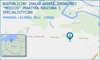 PORADNIA LECZENIA BÓLU - NIEPUBLICZNY ZAKŁAD OPIEKI ZDROWOTNEJ "MEDICUS" PRAKTYKA RODZINNA I SPECJALISTYCZNA - UL. DWORCOWA 13,  CZERSK