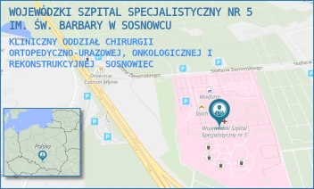 KLINICZNY ODDZIAŁ CHIRURGII ORTOPEDYCZNO-URAZOWEJ, ONKOLOGICZNEJ I REKONSTRUKCYJNEJ - WOJEWÓDZKI SZPITAL SPECJALISTYCZNY NR 5 IM. ŚW. BARBARY W SOSNOWCU - UL. PLAC MEDYKÓW 1,  SOSNOWIEC