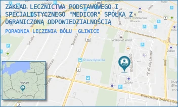 PORADNIA LECZENIA BÓLU - ZAKŁAD LECZNICTWA PODSTAWOWEGO I SPECJALISTYCZNEGO "MEDICOR" SPÓŁKA Z OGRANICZONĄ ODPOWIEDZIALNOŚCIĄ - UL. CICHOCIEMNYCH 14,  GLIWICE
