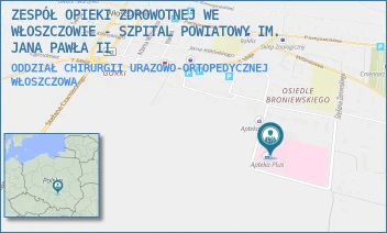 ODDZIAŁ CHIRURGII URAZOWO-ORTOPEDYCZNEJ - ZESPÓŁ OPIEKI ZDROWOTNEJ WE WŁOSZCZOWIE - SZPITAL POWIATOWY IM. JANA PAWŁA II - ŻEROMSKIEGO 28,  WŁOSZCZOWA