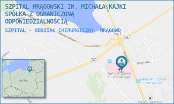 SZPITAL - ODDZIAŁ CHIRURGICZNY - SZPITAL MRĄGOWSKI IM. MICHAŁA KAJKI SPÓŁKA Z OGRANICZONĄ ODPOWIEDZIALNOŚCIĄ - WOLNOŚCI 3,  MRĄGOWO