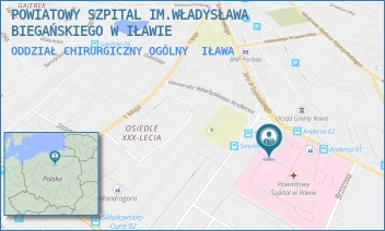 ODDZIAŁ CHIRURGICZNY OGÓLNY - POWIATOWY SZPITAL IM.WŁADYSŁAWA BIEGAŃSKIEGO W IŁAWIE - GEN. WŁ. ANDERSA 3,  IŁAWA
