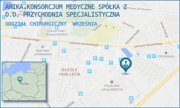 ODDZIAŁ CHIRURGICZNY - AMIKA KONSORCJUM MEDYCZNE SPÓŁKA Z O.O. PRZYCHODNIA SPECJALISTYCZNA - PIASTÓW 16,  WRZEŚNIA