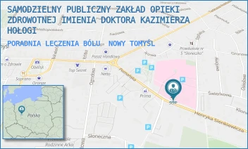 PORADNIA LECZENIA BÓLU - SAMODZIELNY PUBLICZNY ZAKŁAD OPIEKI ZDROWOTNEJ IMIENIA DOKTORA KAZIMIERZA HOŁOGI - SIENKIEWICZA 3,  NOWY TOMYŚL