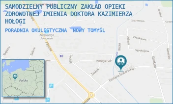 PORADNIA OKULISTYCZNA - SAMODZIELNY PUBLICZNY ZAKŁAD OPIEKI ZDROWOTNEJ IMIENIA DOKTORA KAZIMIERZA HOŁOGI - FLORIANA ŚLÓSARSKIEGO 4A,  NOWY TOMYŚL