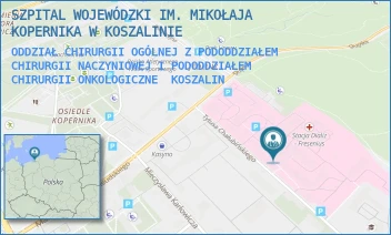 ODDZIAŁ CHIRURGII OGÓLNEJ Z PODODDZIAŁEM CHIRURGII NACZYNIOWEJ I PODODDZIAŁEM CHIRURGII ONKOLOGICZNE - SZPITAL WOJEWÓDZKI IM. MIKOŁAJA KOPERNIKA W KOSZALINIE - CHAŁUBIŃSKIEGO 7, KOSZALIN